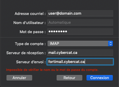 Configuration manuelle
